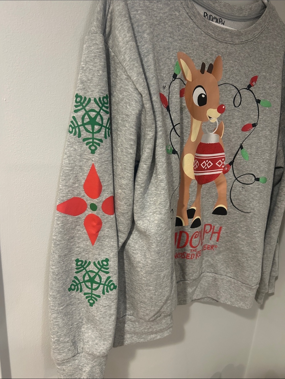 Rudolph Graphic Holiday Sweatshirt - Grey - Picture 2 of 3